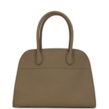 The Row Soft Margaux 10 Bag Smoked Taupe Calfskin Silver Hardware