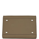 The Row Soft Margaux 10 Bag Smoked Taupe Calfskin Silver Hardware