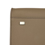 The Row Soft Margaux 10 Bag Smoked Taupe Calfskin Silver Hardware