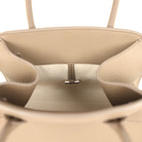The Row Soft Margaux 10 Bag Smoked Taupe Calfskin Silver Hardware