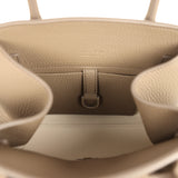 The Row Soft Margaux 10 Bag Smoked Taupe Calfskin Silver Hardware