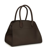 The Row Soft Margaux 10 Deep Brown Calfskin Silver Hardware