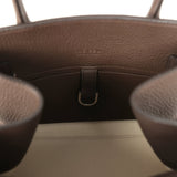 The Row Soft Margaux 10 Deep Brown Calfskin Silver Hardware