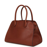 The Row Soft Margaux 10 Bag New Burgundy Saddle Leather Silver Hardware