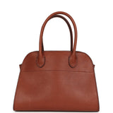 The Row Soft Margaux 10 Bag New Burgundy Saddle Leather Silver Hardware