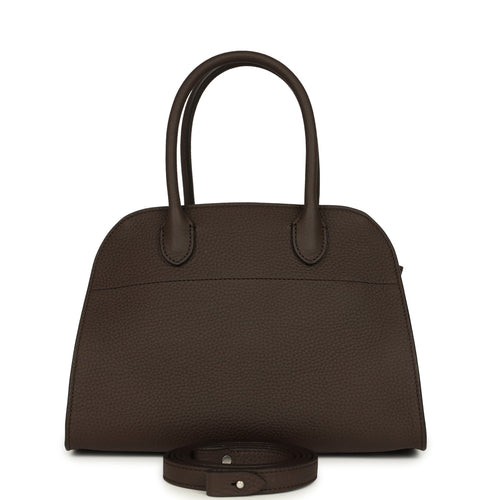 The Row Soft Margaux 10 Deep Brown Calfskin Silver Hardware