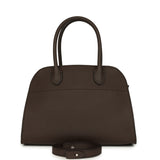 The Row Soft Margaux 10 Deep Brown Calfskin Silver Hardware