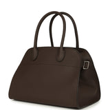 The Row Soft Margaux 10 Deep Brown Calfskin Silver Hardware