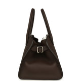 The Row Soft Margaux 10 Deep Brown Calfskin Silver Hardware