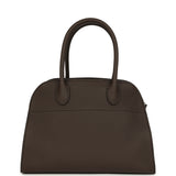 The Row Soft Margaux 10 Deep Brown Calfskin Silver Hardware