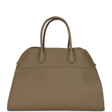 The Row Soft Margaux 15 Bag Smoked Taupe Calfskin Silver Hardware
