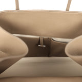 The Row Soft Margaux 15 Bag Smoked Taupe Calfskin Silver Hardware