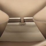 The Row Soft Margaux 15 Bag Smoked Taupe Calfskin Silver Hardware