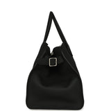 The Row Soft Margaux 17 Bag Black Calfskin Silver Hardware