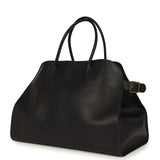 The Row Soft Margaux 17 Bag Black Saddle Gold Hardware - Thumbnail View 5