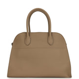 The Row Soft Margaux 12 Bag Dark Taupe Calfskin Silver Hardware