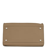 The Row Soft Margaux 12 Bag Dark Taupe Calfskin Silver Hardware
