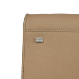 The Row Soft Margaux 12 Bag Dark Taupe Calfskin Silver Hardware