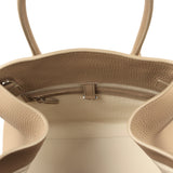 The Row Soft Margaux 12 Bag Dark Taupe Calfskin Silver Hardware