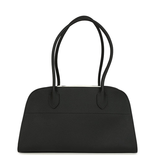 The Row Soft Margaux Shoulder 12 Bag Black Calfskin Silver Hardware