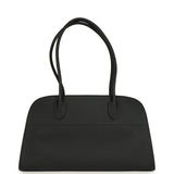 The Row Soft Margaux Shoulder 12 Bag Black Calfskin Silver Hardware