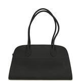 The Row Soft Margaux Shoulder 12 Bag Black Calfskin Silver Hardware