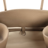 The Row Soft Margaux 15 Bag Smoked Taupe Calfskin Silver Hardware - Thumbnail View 9