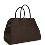 The Row Soft Margaux 15 Bag Deep Brown Calfskin Silver Hardware