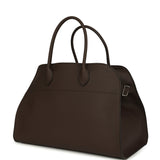 The Row Soft Margaux 15 Bag Deep Brown Calfskin Silver Hardware