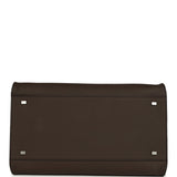 The Row Soft Margaux 15 Bag Deep Brown Calfskin Silver Hardware