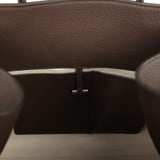 The Row Soft Margaux 15 Bag Deep Brown Calfskin Silver Hardware