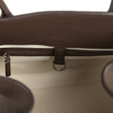 The Row Soft Margaux 15 Bag Deep Brown Calfskin Silver Hardware