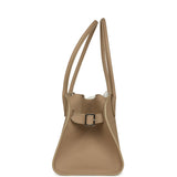 The Row Margaux Shoulder 12 Bag Dark Taupe Calfskin Silver Hardware