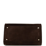 The Row Soft Margaux 15 Bag Mocha Suede Gold Hardware