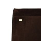 The Row Soft Margaux 15 Bag Mocha Suede Gold Hardware