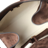 The Row Soft Margaux 15 Bag Mocha Suede Gold Hardware