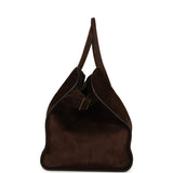 The Row Soft Margaux 17 Bag Mocha Suede Gold Hardware