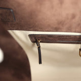 The Row Soft Margaux 15 Bag Mocha Suede Gold Hardware - Thumbnail View 10