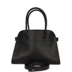 The Row Soft Margaux 10 Bag Black Saddle Leather Gold Hardware