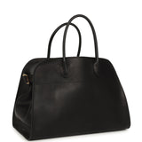 The Row Soft Margaux 15 Bag Black Saddle Gold Hardware