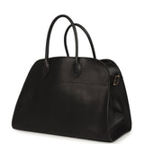 The Row Soft Margaux 15 Bag Black Saddle Gold Hardware
