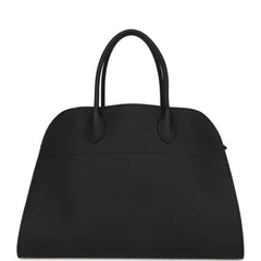 The Row Soft Margaux 15 Bag Black Calfskin Silver Hardware