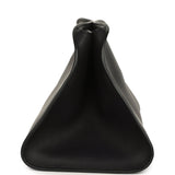 The Row Peggy Clutch Black Saddle Leather Silver Hardware