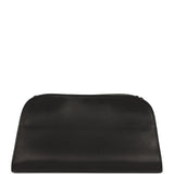The Row Peggy Clutch Black Saddle Leather Silver Hardware