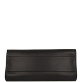 The Row Peggy Clutch Black Saddle Leather Silver Hardware
