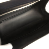 The Row Peggy Clutch Black Saddle Leather Silver Hardware