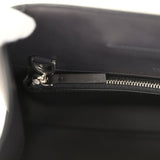 The Row Peggy Clutch Black Saddle Leather Silver Hardware