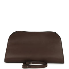 The Row Peggy Clutch Hippo Grey Saddle Leather Silver Hardware