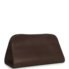 The Row Peggy Clutch Hippo Grey Saddle Leather Silver Hardware