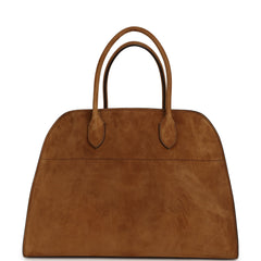 The Row Soft Margaux 15 Bag Cider Suede Gold Hardware